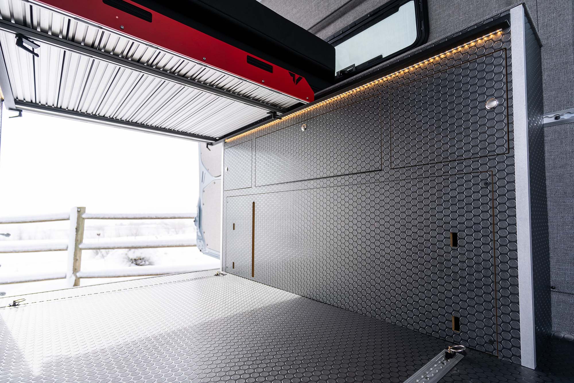 The Classic camper van's driver side wheel well section