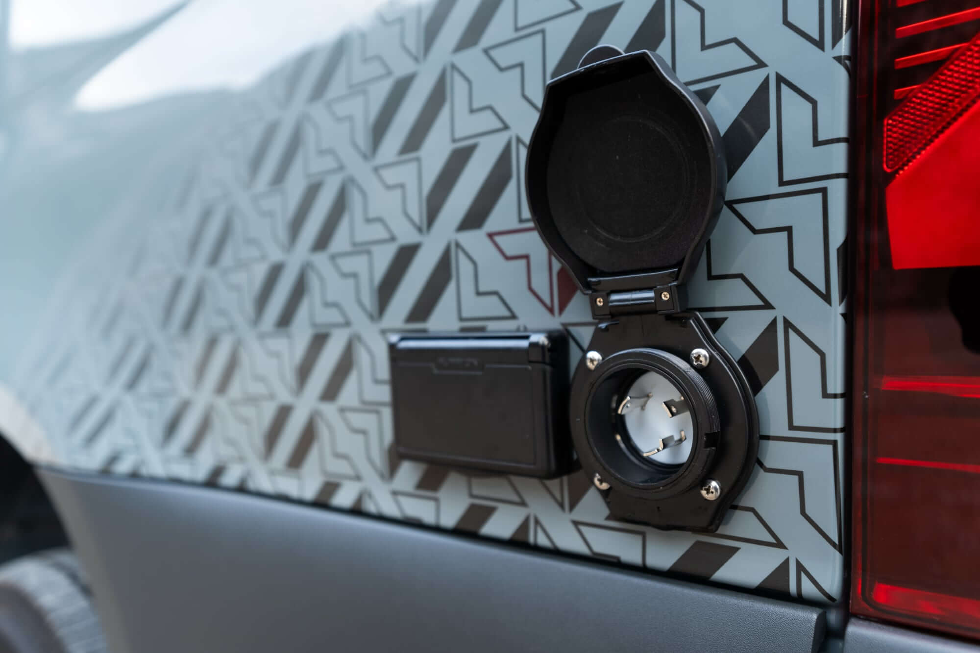 camper van double murphy bed in stowed mode