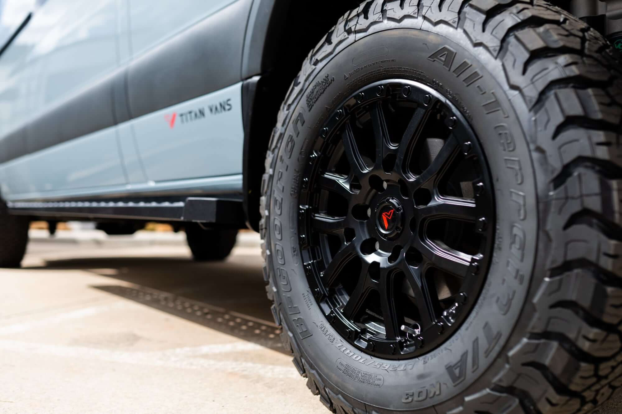 camper van sofa bed swiveled to face the slider door