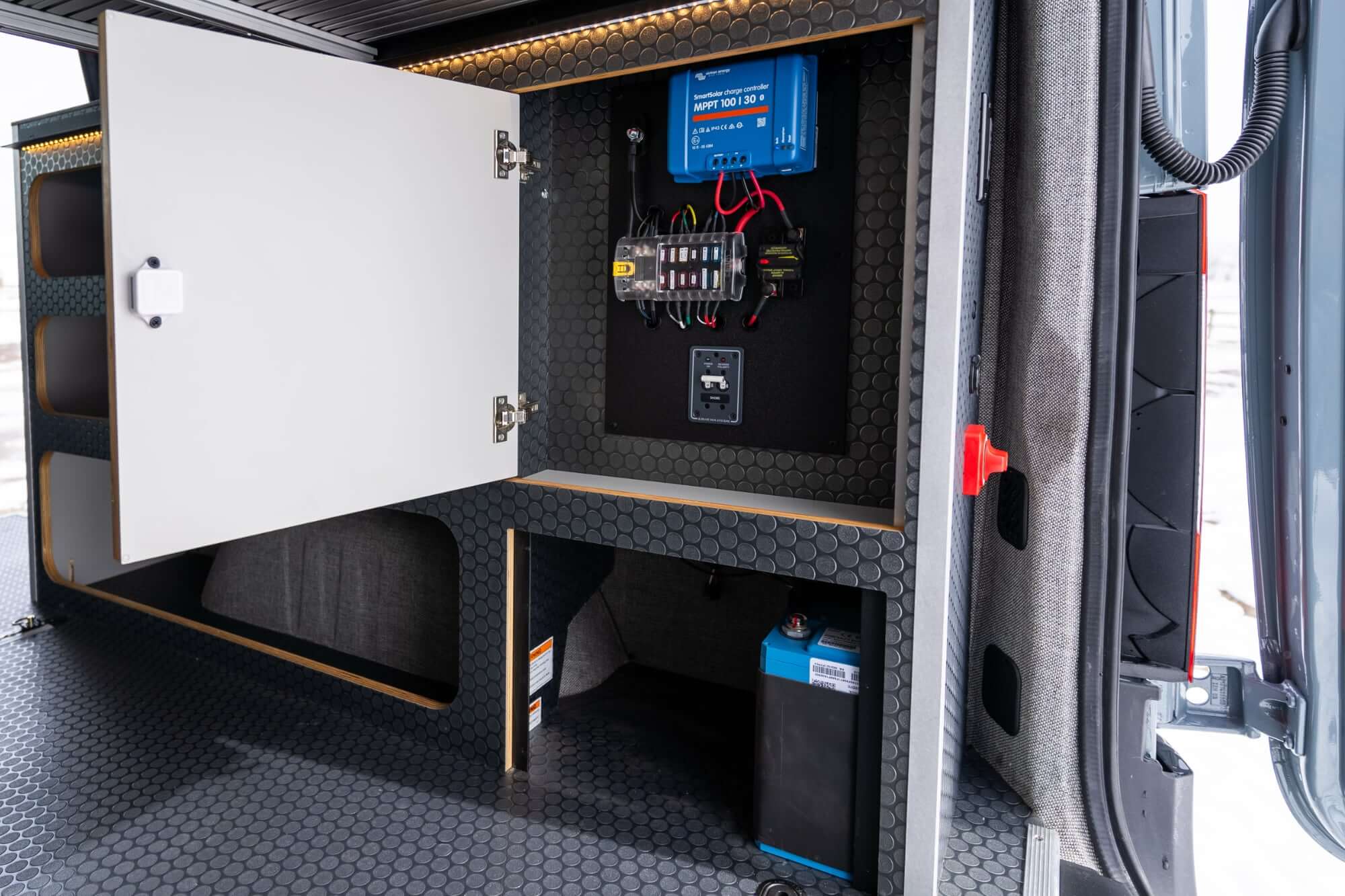 camper van sofa bed in bed mode