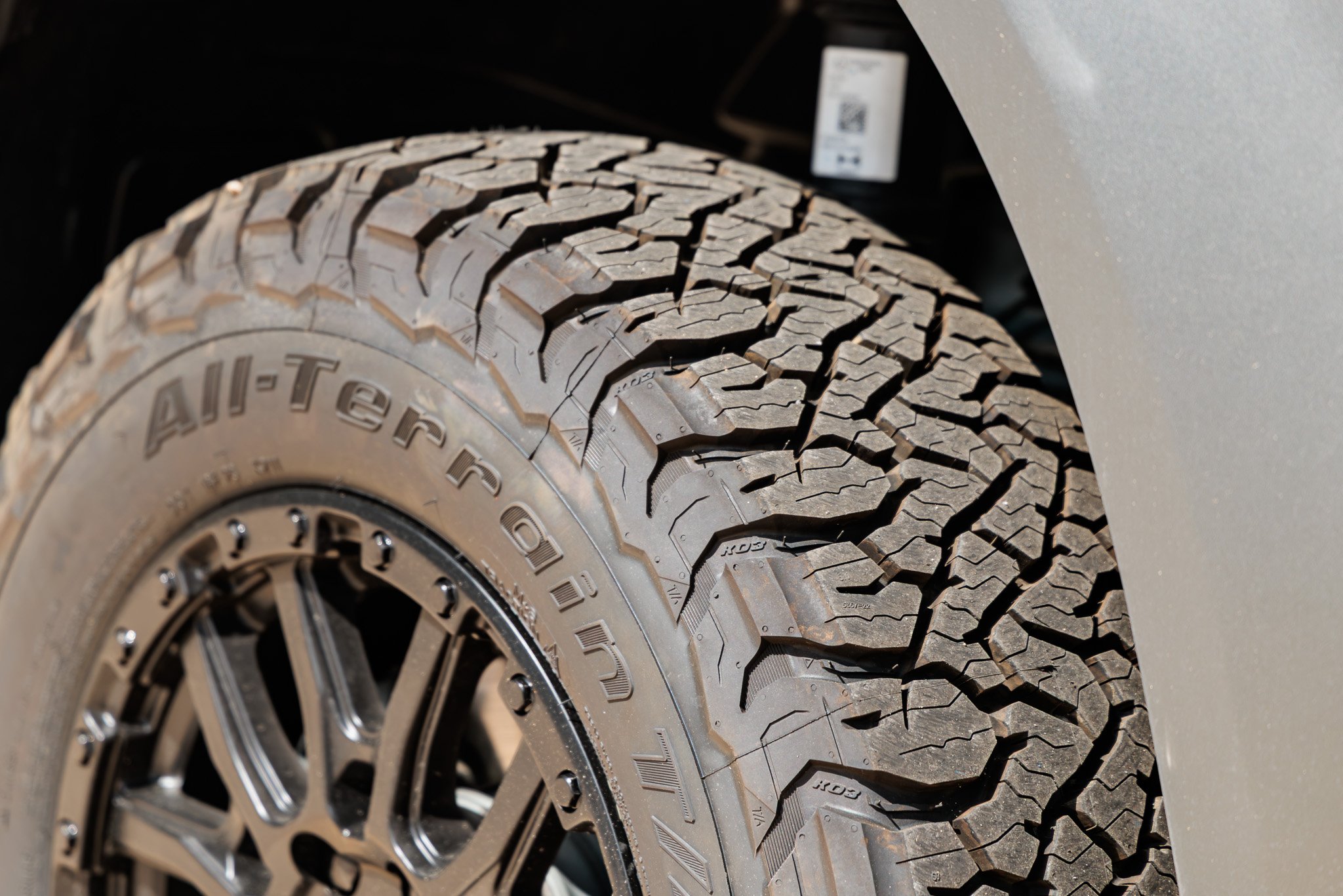 Wheel and tire package — all-terrain tire on the upgraded wheel