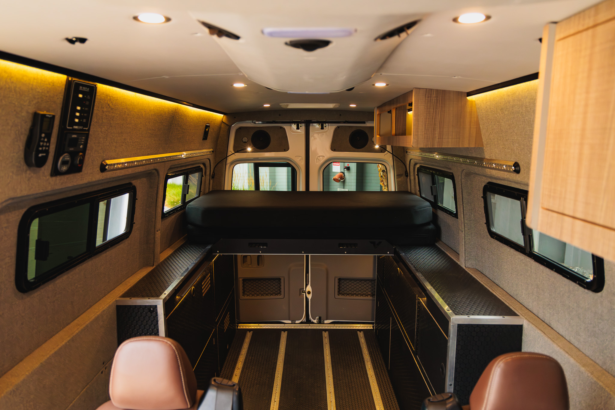 Interior view toward the rear