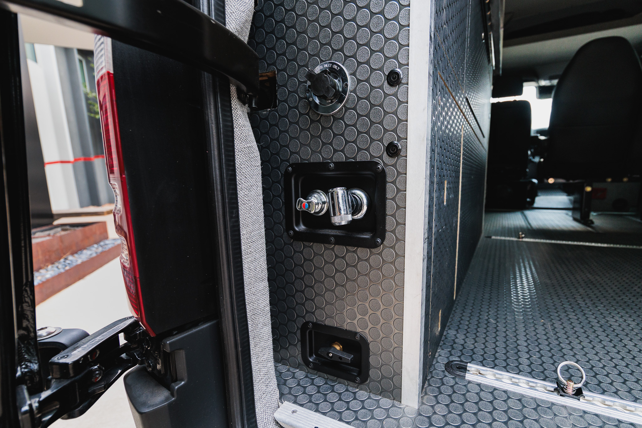 Rear garage storage panels