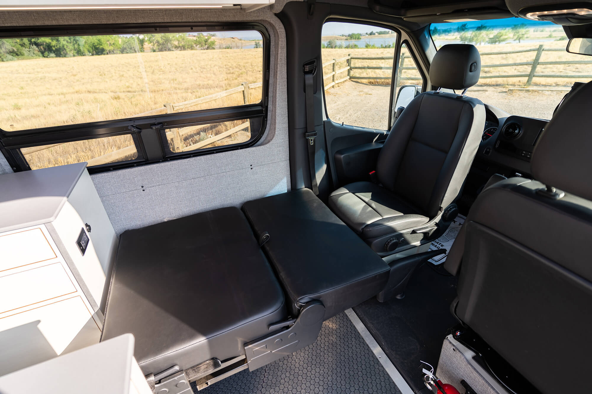 camper van sofa bed in bed mode