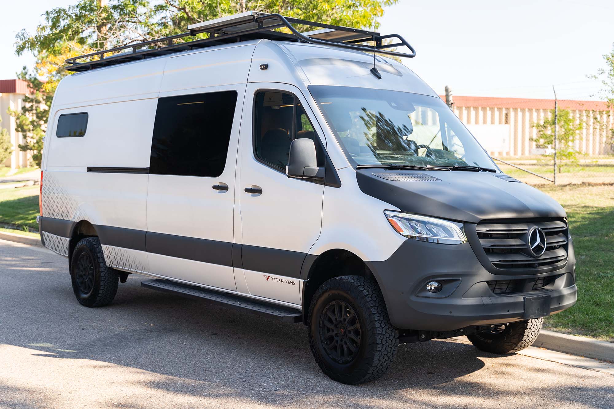 Camper van passenger side with slider door closed