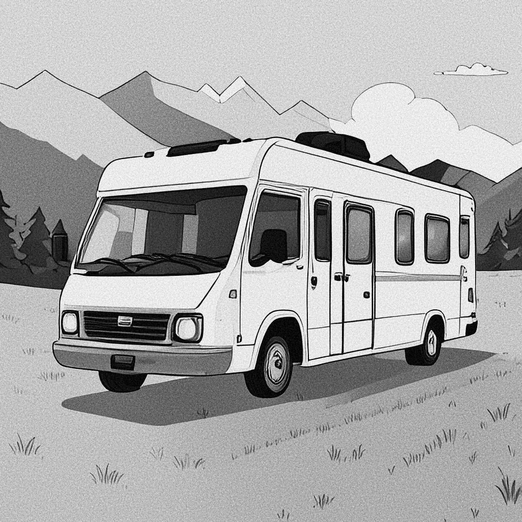 An illustration of a recreational vehicle