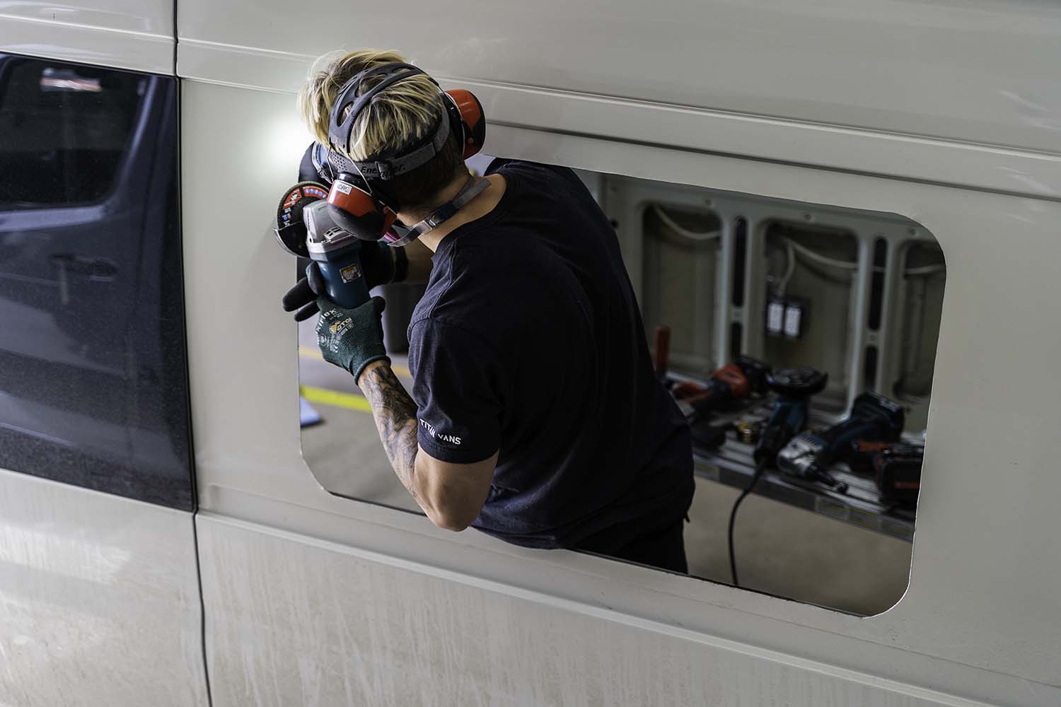 Window installation on a camper van