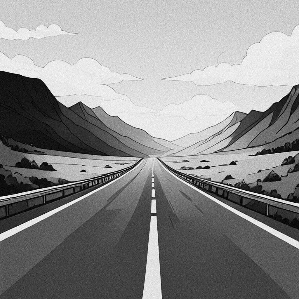Illustration of an open road