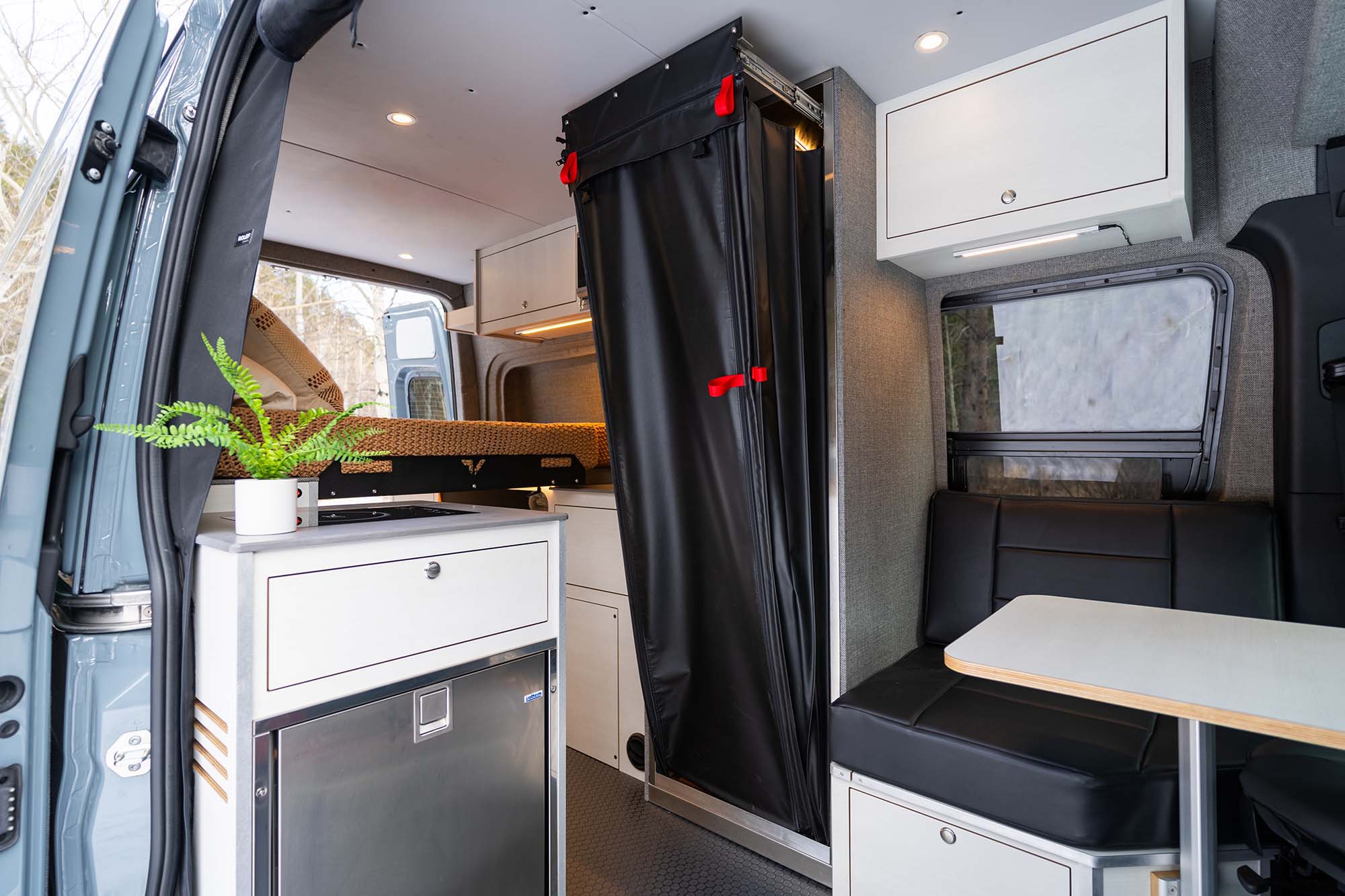 The Ultra expandable shower/sauna found in the Ultra camper van models