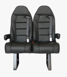 Bellagio two-person bench seat in black