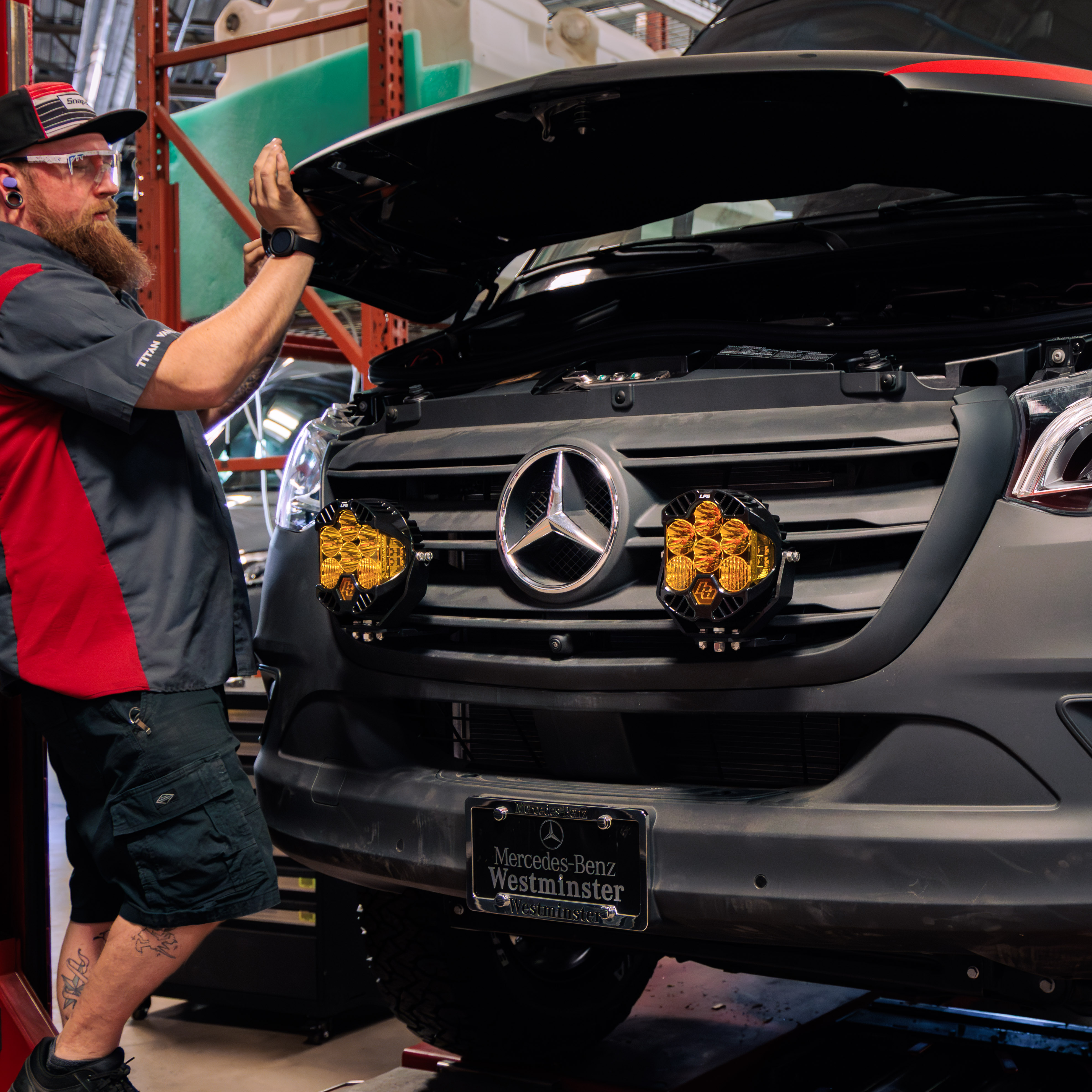 Titan Vans' Storm Chaser Lighting Package on a Mercedes Sprinter